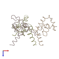 PDB entry 1lrp coloured by chain, top view.