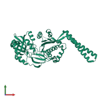 PDB entry 1lrz coloured by chain, front view.
