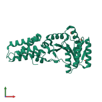 PDB entry 1ls1 coloured by chain, front view.