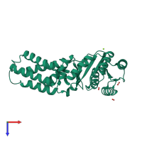 PDB entry 1ls1 coloured by chain, top view.
