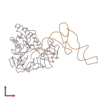 PDB entry 1ls2 coloured by chain, front view.
