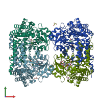 PDB entry 1ls3 coloured by chain, front view.