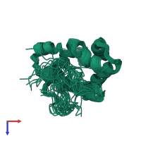 PDB entry 1ls8 coloured by chain, ensemble of 20 models, top view.