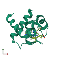PDB entry 1ls9 coloured by chain, front view.