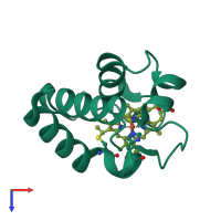 PDB entry 1ls9 coloured by chain, top view.