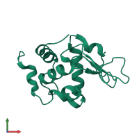 PDB entry 1lsb coloured by chain, front view.