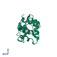 PDB entry 1lsb coloured by chain, side view.