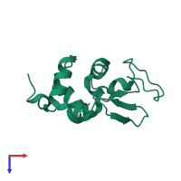 PDB entry 1lsb coloured by chain, top view.