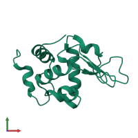 PDB entry 1lsc coloured by chain, front view.
