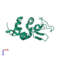 PDB entry 1lsc coloured by chain, top view.