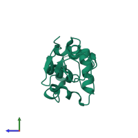 PDB entry 1lse coloured by chain, side view.