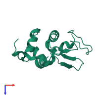 PDB entry 1lse coloured by chain, top view.