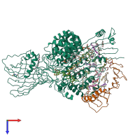 PDB entry 1lsh coloured by chain, top view.