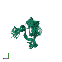 PDB entry 1lsi coloured by chain, ensemble of 23 models, side view.