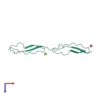 PDB entry 1lsl coloured by chain, top view.