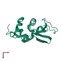 PDB entry 1lsn coloured by chain, top view.