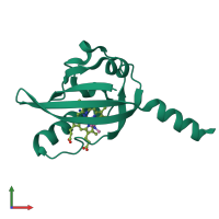 PDB entry 1lsx coloured by chain, front view.