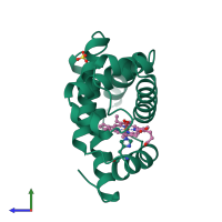 PDB entry 1ltw coloured by chain, side view.