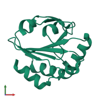 PDB entry 1lu4 coloured by chain, front view.