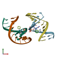 PDB entry 1lu5 coloured by chain, front view.