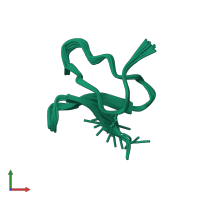 PDB entry 1lu8 coloured by chain, ensemble of 20 models, front view.