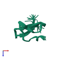 PDB entry 1lu8 coloured by chain, ensemble of 20 models, top view.
