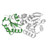 The deposited structure of PDB entry 1lua contains 3 copies of Pfam domain PF09176 (Methylene-tetrahydromethanopterin dehydrogenase, N-terminal) in Bifunctional protein MdtA. Showing 1 copy in chain A.