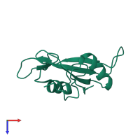 Monomeric assembly 1 of PDB entry 1lui coloured by chemically distinct molecules, top view.