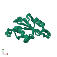 PDB entry 1lui coloured by chain, ensemble of 20 models, front view.