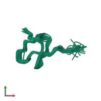 PDB entry 1lup coloured by chain, ensemble of 20 models, front view.