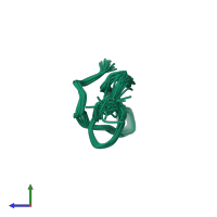 PDB entry 1lup coloured by chain, ensemble of 20 models, side view.