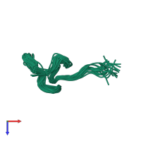 PDB entry 1lup coloured by chain, ensemble of 20 models, top view.