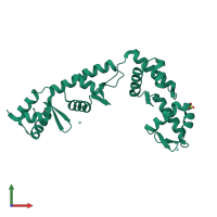 Monomeric assembly 1 of PDB entry 1lva coloured by chemically distinct molecules, front view.
