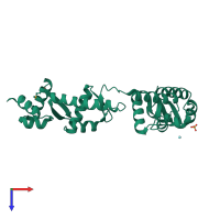 Monomeric assembly 1 of PDB entry 1lva coloured by chemically distinct molecules, top view.