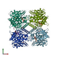 PDB entry 1lvw coloured by chain, front view.