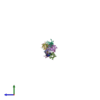 PDB entry 1lwu coloured by chain, side view.