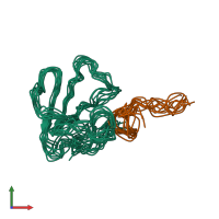 PDB entry 1lxg coloured by chain, ensemble of 10 models, front view.