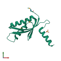 PDB entry 1lxj coloured by chain, front view.