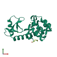 PDB entry 1lyg coloured by chain, front view.