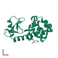 PDB entry 1lyh coloured by chain, front view.