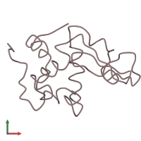 PDB entry 1lz2 coloured by chain, front view.