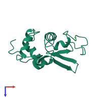 PDB entry 1lz5 coloured by chain, top view.