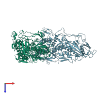 PDB entry 1m1c coloured by chain, top view.