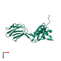 PDB entry 1m1h coloured by chain, top view.