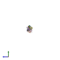 PDB entry 1m1j coloured by chain, side view.