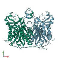 PDB entry 1m1m coloured by chain, front view.