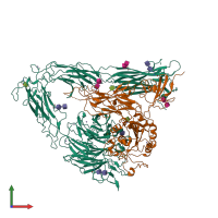 Hetero dimeric assembly 1 of PDB entry 1m1x coloured by chemically distinct molecules, front view.