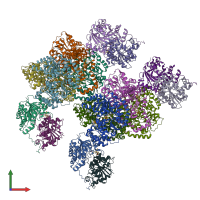 PDB entry 1m1y coloured by chain, front view.
