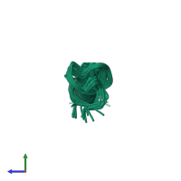 PDB entry 1m25 coloured by chain, ensemble of 20 models, side view.