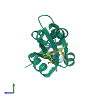 PDB entry 1m2i coloured by chain, side view.